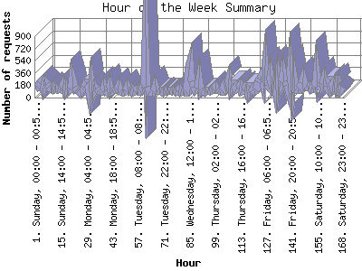 Hour of the Week Summary: Number of requests by Hour.